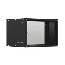 Шкаф настенный телекоммуникационный 19" 06U, Ш550*В370*Г600, передняя дверь - стекло, черный (NTSS-WL6U5560GS-BL)