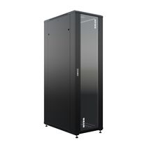 Шкаф напольный серверный 19" 42U, Ш800*В1987*Г1000, передняя дверь - стекло, черный (NTSS-R42U80100GS-BL)