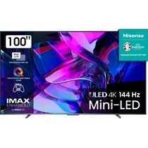 Телевизор 100" HISENSE 100U7KQ QLED, Smart TV, 4K Ultra HD, 120 Гц, HDMI х4, USB х2, серый