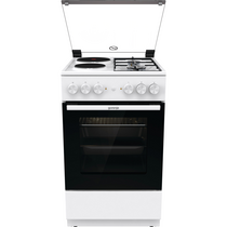 Плита комбинированная Gorenje GK5A11WG белый (конфорок - 4, духовка электро/ газовая, решетки эмалированная сталь)