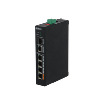 Неуправляемый POE-коммутатор 06 портов Dahua DH-PFS3106-4ET-60-V2 ( 4x100Мбит/ с 1x1Гбит/ с, 1xSFP, 4xPOE, PoE‑бюджет 60 Вт) корпус - металл