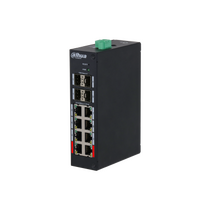 Управляемый PoE-коммутатор 12 портов Dahua DH-HS4412-8ET-96 (8х100Мбит/ с, 4хSFP, 8хPoE, PoE‑бюджет 96 Вт) 2 уровня
