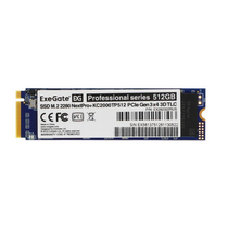 Твердотельный накопитель SSD 2280 M.2: 512 ГБ Exegate NextPro+ KC2000TP512 TLC (1600 МБ/ с /  1200 МБ/ с)  EX282322RUS