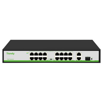 Неуправляемый POE-коммутатор 19 портов Tiandy TC-P3S019 Spec:H/ 1621/ AT/ 180 ( 16x100Мбит/ с 2x1Гбит/ с, 1xSFP, 16xPOE, PoE‑бюджет 180 Вт) корпус - металл