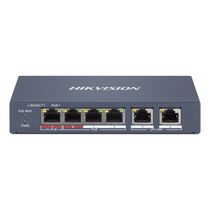 Управляемый PoE-коммутатор 06 портов Hikvision DS-3E1106HP-EI (6х100Мбит/ с, 4хPoE, PoE‑бюджет 60 Вт) начального уровня