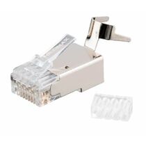 Коннектор RJ-45 Cat6a 50 микрон, экранированный, со вставкой, с хвостовиком, Nikomax (NMC-RJ88RZ50SA3-T-100) упаковка 100 шт