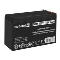 АКБ 12V 7Ah, ExeGate DT 1207 для использования в ИБП