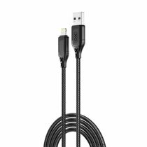 Кабель USB-плетеный, -XO- 1м, Lightning (NB235 2.4A) черный