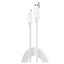 Кабель USB-плетеный, -XO- 1м, Lightning (NB235 2.4A) белый