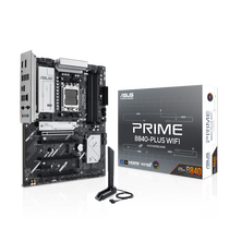 Материнская плата Asus AM5: PRIME B840-PLUS WIFI  [AMD B840, 4xDDR5, 5xPCI-Ex16, 1хPCI-Ex1, 4хSATA3, 4xM.2, 4хUSB3, HDMI, DP, ATX]