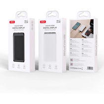 Внешний аккумулятор 10000mAh -XO- PB308, Выход USB-A PD22 x1, Выход USB-C PD20 x1, QC3.0, дисплей, пластик, белый