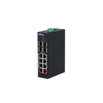 Управляемый PoE-коммутатор 12 портов Dahua DH-HS4412-8ET-120 (8х100Мбит/ с, 4хSFP, 8хPoE, PoE‑бюджет 120 Вт) 2 уровня