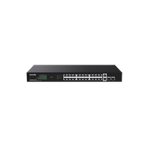 Неуправляемый POE-коммутатор 28 портов Tenda TEG1128P-24-250W ( 26x1Гбит/ с, 2xSFP, 24xPOE, PoE‑бюджет 250 Вт) корпус - металл