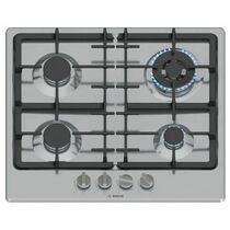 Газовая варочная панель Bosch PGH6B5K90R серебристый (конфорок - 4 шт, панель - нержавеющая сталь, Wok - есть)