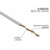 Кабель Cu UTP, Внутренний, 1x2x0.50, бухта 305м., Cat5e, Rexant (01-0002)