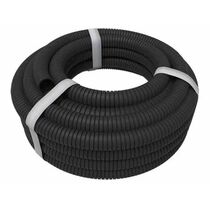 Труба гофрированная из ПНД безгалогенная HF, с зондом, ø50мм, черная, Rexant (28-0050-3) кратность заказа 15 метров