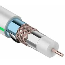 Кабель коаксиальный RG-6U, 75Ом, Cu/ Al/ Cu/ Al, 90%, две фольги, бух.100м., Внутренний, белый, Rexant (01-2241)