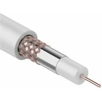 Кабель коаксиальный RG-6U, 75Ом, Cu/ Al/ Cu, 64%, бух.305м., Внутренний, белый Rexant (01-2231)