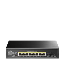 Неуправляемый POE-коммутатор 10 портов Cudy GS1008PS2 ( 8x1Гбит/ с, 2xSFP, 8xPOE, PoE‑бюджет 120 Вт) корпус - металл