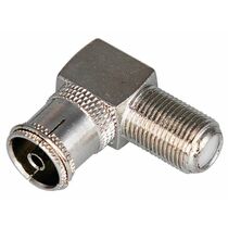 Переходник антенный, (гнездо F - гнездо TV), угловой, 1 шт. Rexant (06-0026-A)