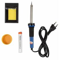 Набор для пайки №11 (паяльник 30Вт, подставка, губка для удаления припоя, канифоль, припой) Rexant (12-0165)