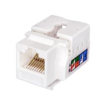 Розеточный модуль Keystone Jack 8P8C (RJ-45), UTP, 5e. инструментальная заделка, белый (10-0313) Упаковка 30 штук