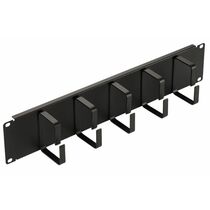 Организатор кабельный 19" 1U, металлический, 5 колец, черный (TWT-ORG1U-5V)
