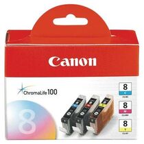Картридж: Canon CLI-8 комплект (C,M,Y) 3шт [для Canon Pixma iP3300, Pixma iP3500, Pixma iX4000, Pixma iX5000] (0621B029)