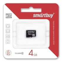 Карта памяти microSDHC 4GB Class10 Smartbuy (SB4GBSDCL10-00)