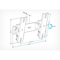 Крепление для телевизора диагональ 22"-47", нагрузка 30 кг, наклон –19⁰ +22⁰, поворот 0, от стены 60 мм Holder LCD-T2611 черный