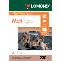 Фотобумага Матовая Односторонняя, A3, 230г/ м2, 50л, Lomond