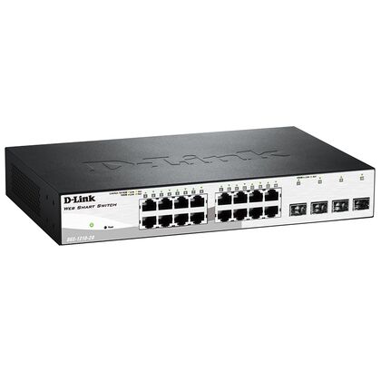 Управляемый коммутатор 16 портов WebSmart: D-Link DGS-1210-20 (16x10/ 100/ 1000Base-T, 4x 1000Base-X SFP)