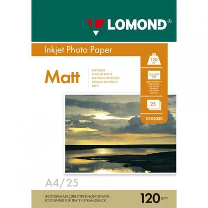 Фотобумага Lomond Матовая Односторонняя, A4, 120г/ м2, 100л, (0102003)