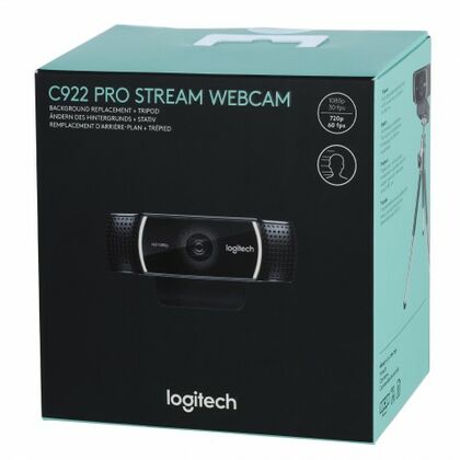 Web-камера Logitech C922 Pro 2 Мп, микрофон, черный (960-001088)