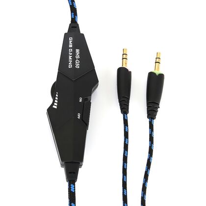 Наушники Gembird MHS-G50 с микрофоном, 2 x mini jack 3.5 mm, черный/ синий (MHS-G50)