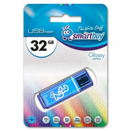 Флеш-накопитель Smartbuy 32Gb USB2.0 Glossy Голубой (SB32GBGS-B)