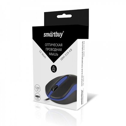 Мышь Smartbuy 329 оптическая, проводная, USB, черный/ синий (SBM-329-KB)