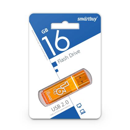 Флеш-накопитель Smartbuy 16Gb USB2.0 Glossy Оранжевый (SB16GBGS-Or)