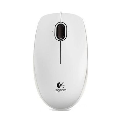 Мышь Logitech B100 оптическая, проводная, USB, белый (910-003360)