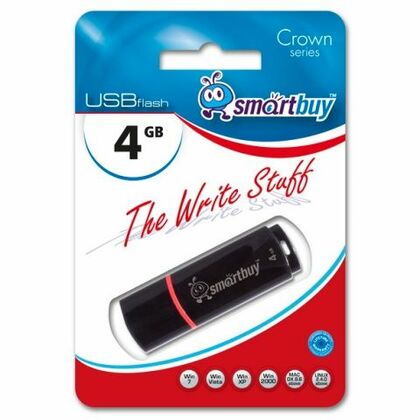 Флеш-накопитель Smartbuy 4Gb USB2.0 Crown Черный (SB4GBCRW-K)