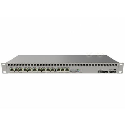Маршрутизатор: Mikrotik RB1100AHx4 (AL21400 1.4 ГГц,4 ядра,4 потока, ОЗУ 1 ГБ RAM, 13х10/ 100/ 1000 Мбит, RouterOS Level 6)