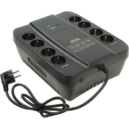 ИБП PowerCom SPD-1000N 1000 ВА/ 550 Вт, 8*Schuko (Euro), AVR,( Аккумулятор 12 V/ 9,0 Ah*1)