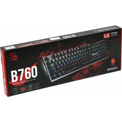 Клавиатура A4Tech Bloody B760, проводная, игровая, USB, с подсветкой, черный B760)