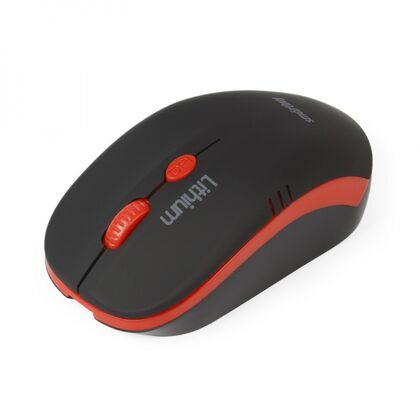 Мышь Smartbuy SBM-344CAG-KR беспроводная, черный/ красный, Радио USB,  оптическая (SBM-344CAG-KR) аккумулятор