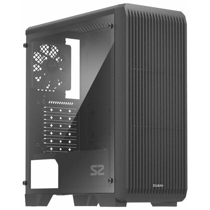 Корпус Zalman без БП S2 Black на передней панели 2xUSB2.0, 1xUSB3.0, ДаxМикрофон, ДаxНаушники, (S2)