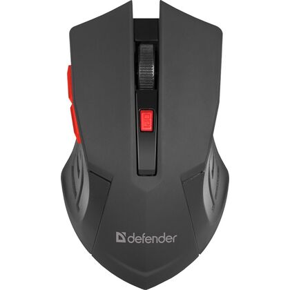 Мышь Defender Accura MM-275 беспроводная, черный/ красный, Радио USB,  оптическая (52276)