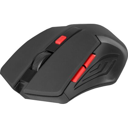 Мышь Defender Accura MM-275 беспроводная, черный/ красный, Радио USB,  оптическая (52276)