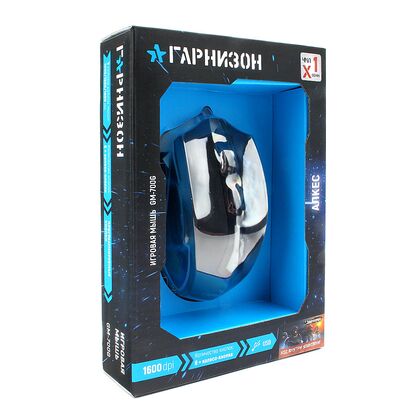 Мышь Гарнизон GM-700G игровая, оптическая, проводная, USB, черный (GM-700G)