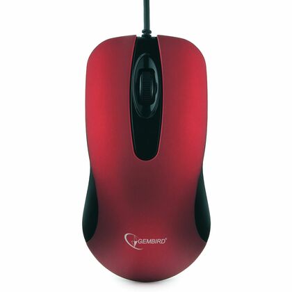 Мышь Gembird MOP-400-R оптическая, проводная, USB, черный/ красный (MOP-400-R)