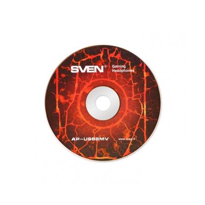 Наушники полноразмерные Sven AP-U988MV с микрофоном, USB, черный/ красный (SV-014797)